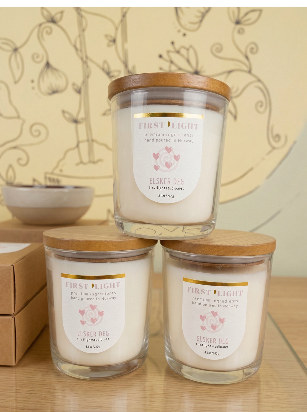ELSKER DEG duftlys med kakao og patchouli
