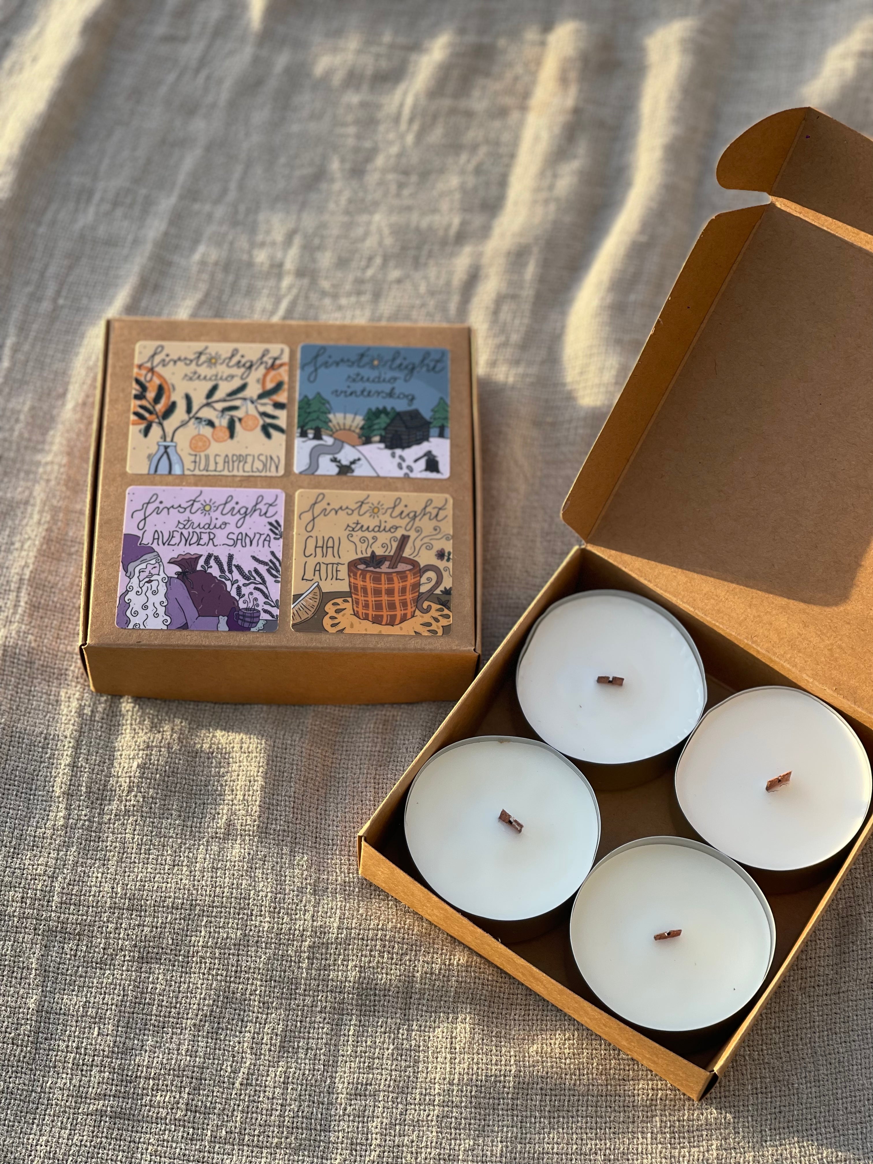 Gavepakke av 4 duftlys