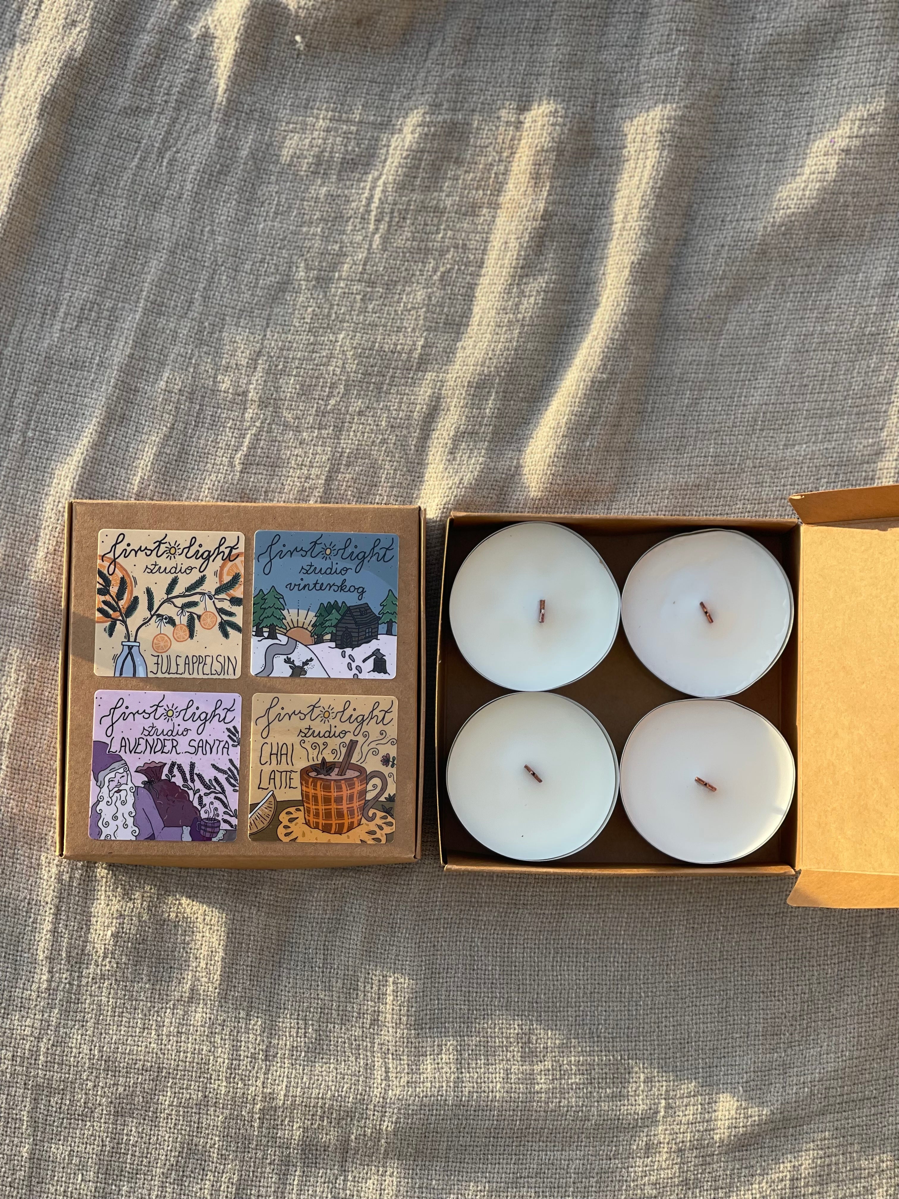 Gavepakke av 4 duftlys
