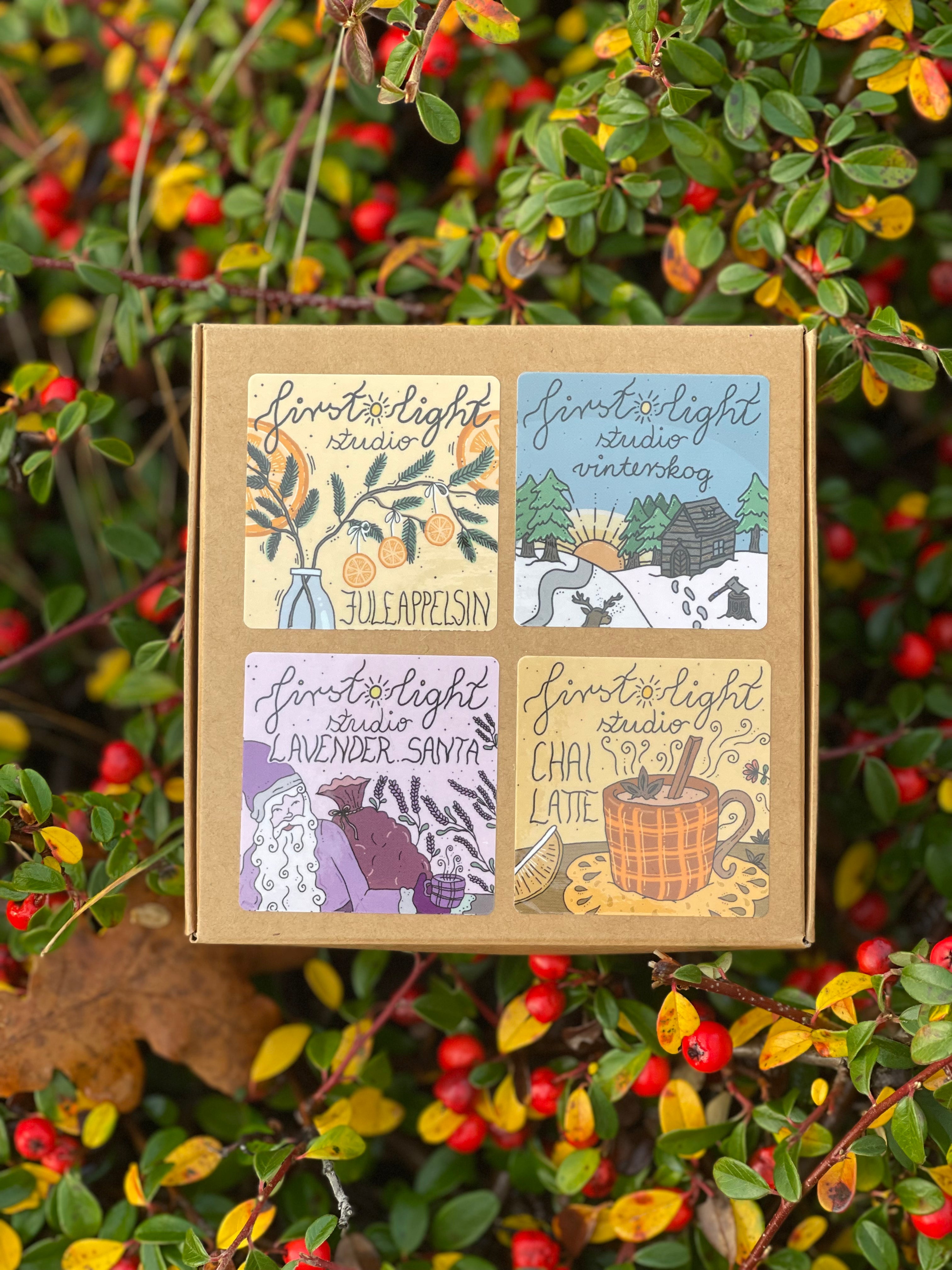 Gavepakke av 4 duftlys