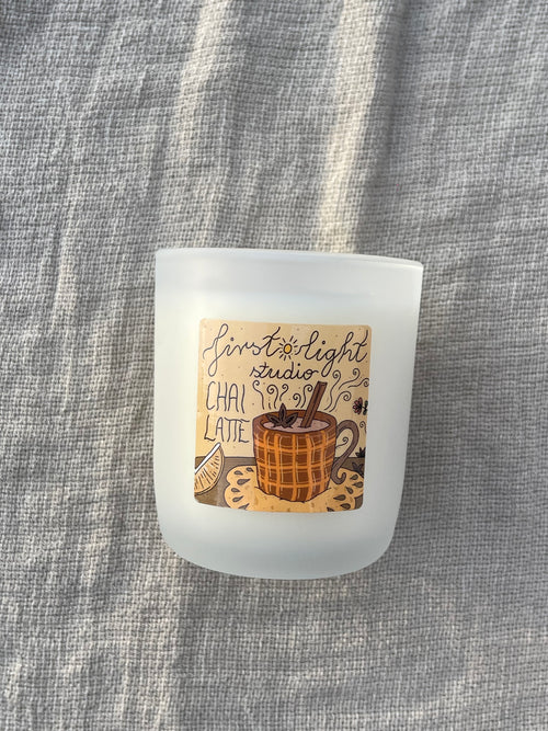 duftlys i glass, chai latte duft, naturlig