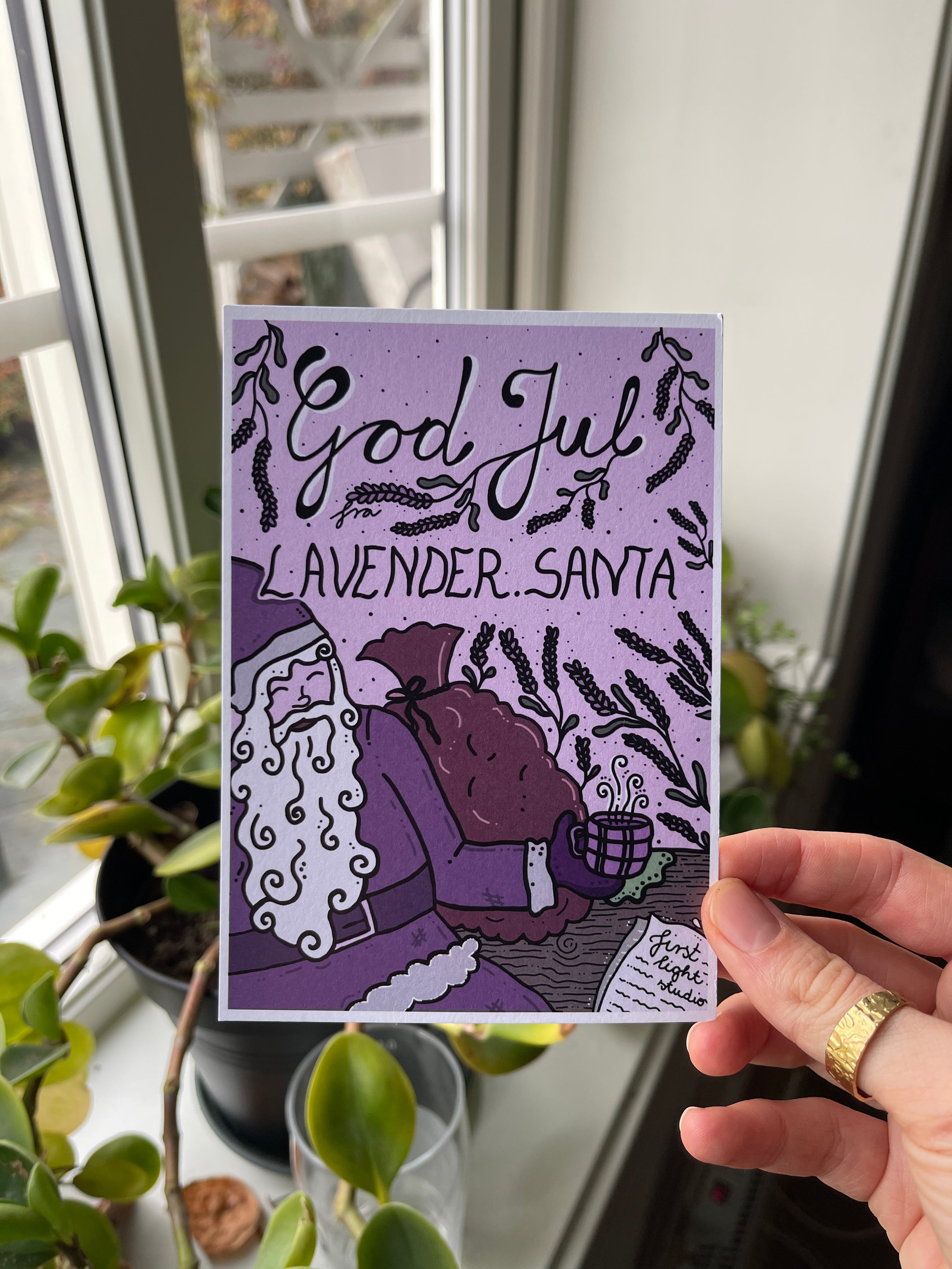postkort-lavender-santa
